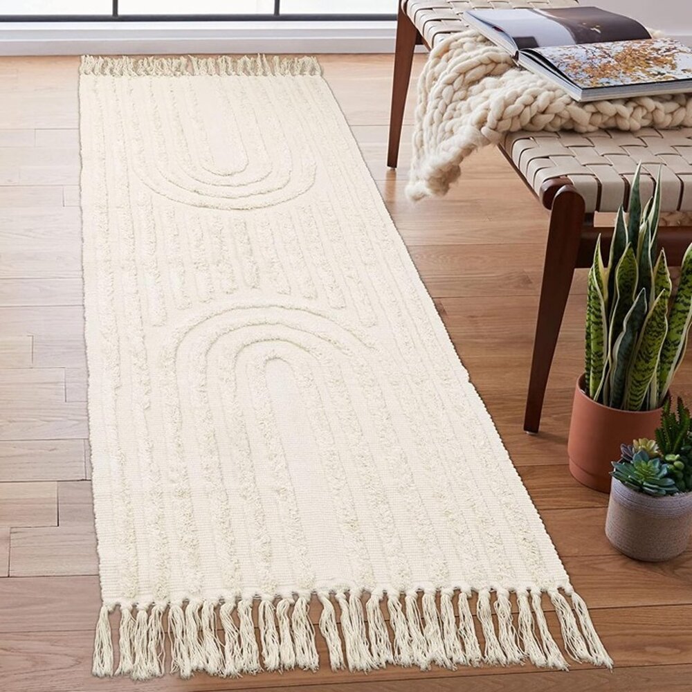 NEW Runner Rug 2x6, Beige Hallway Rug Runner Washable - Picture 1 of 7